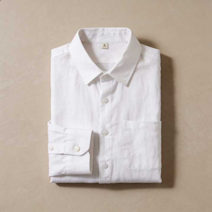 Men's Long Sleeve Linen Shirt - Casual Summer Button-Down