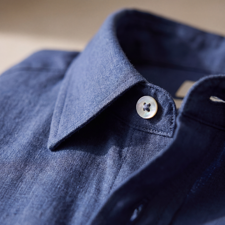 Men's Long Sleeve Linen Shirt - Casual Summer Button-Down