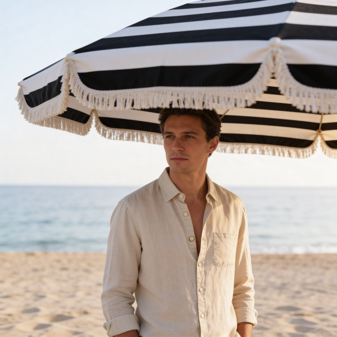Men's Long Sleeve Linen Shirt - Casual Summer Button-Down