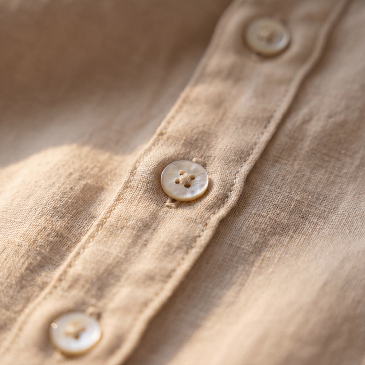 Men's Long Sleeve Linen Shirt - Casual Summer Button-Down