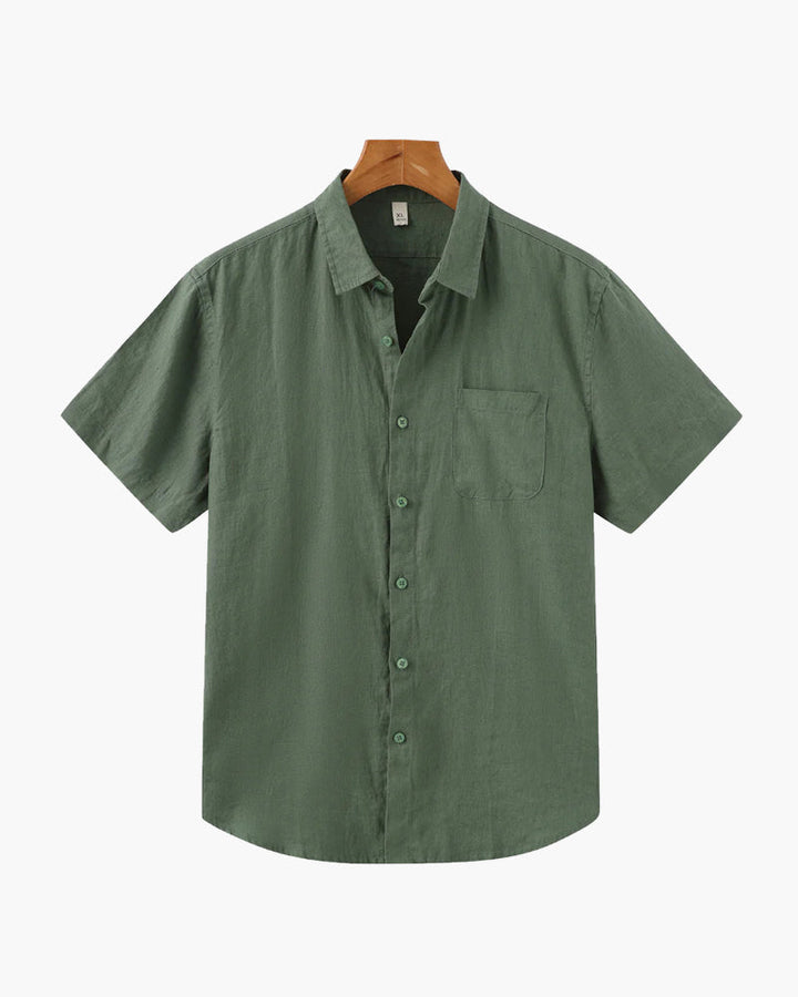 Men's Formal Linen Shirt - Smart Tailored Summer Dress Shirt