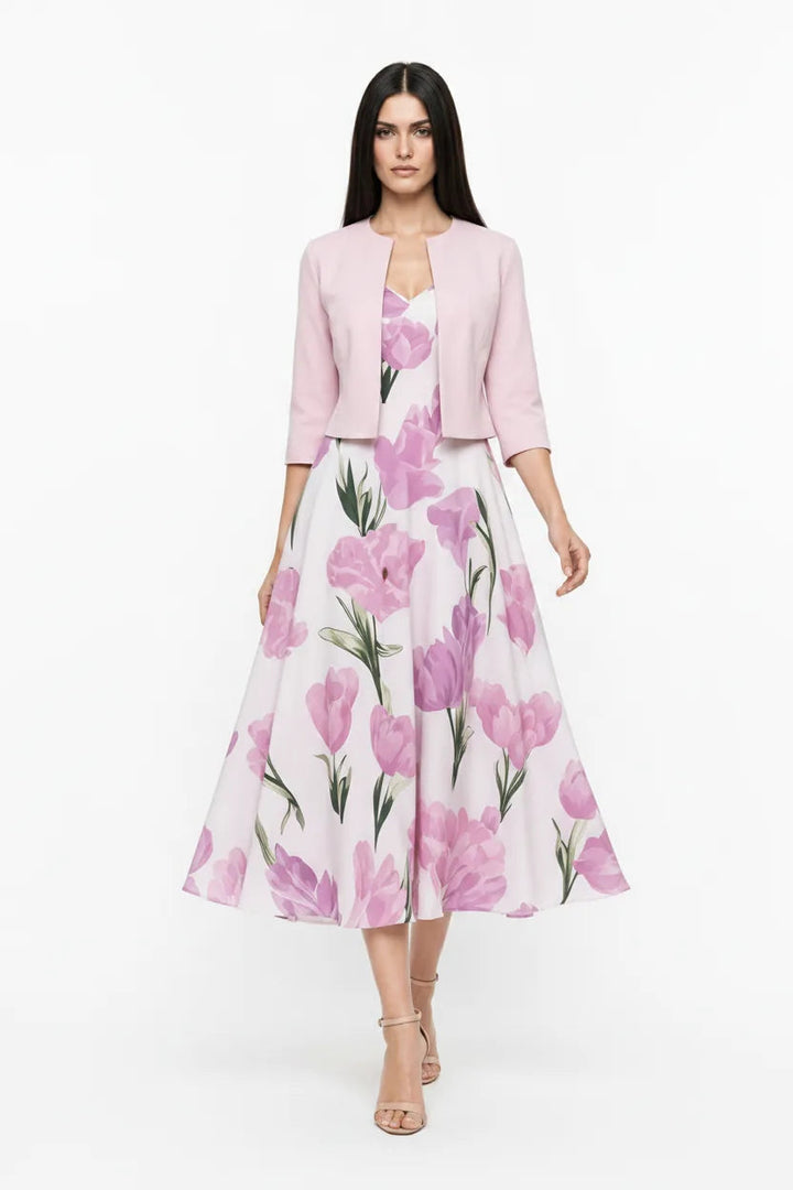 Lyra Floral Crepe Jacket Dress VIP