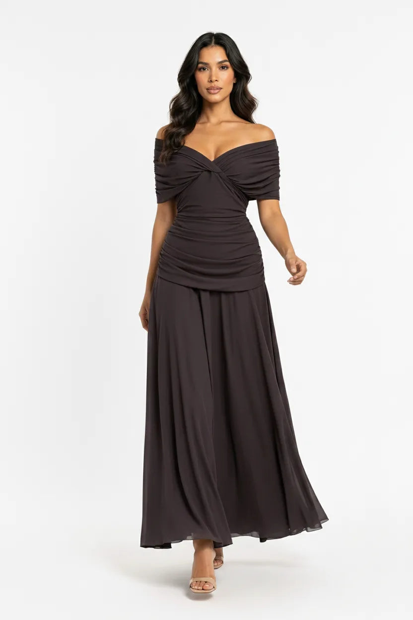 Maggie Mesh Twist Front Gown Elite