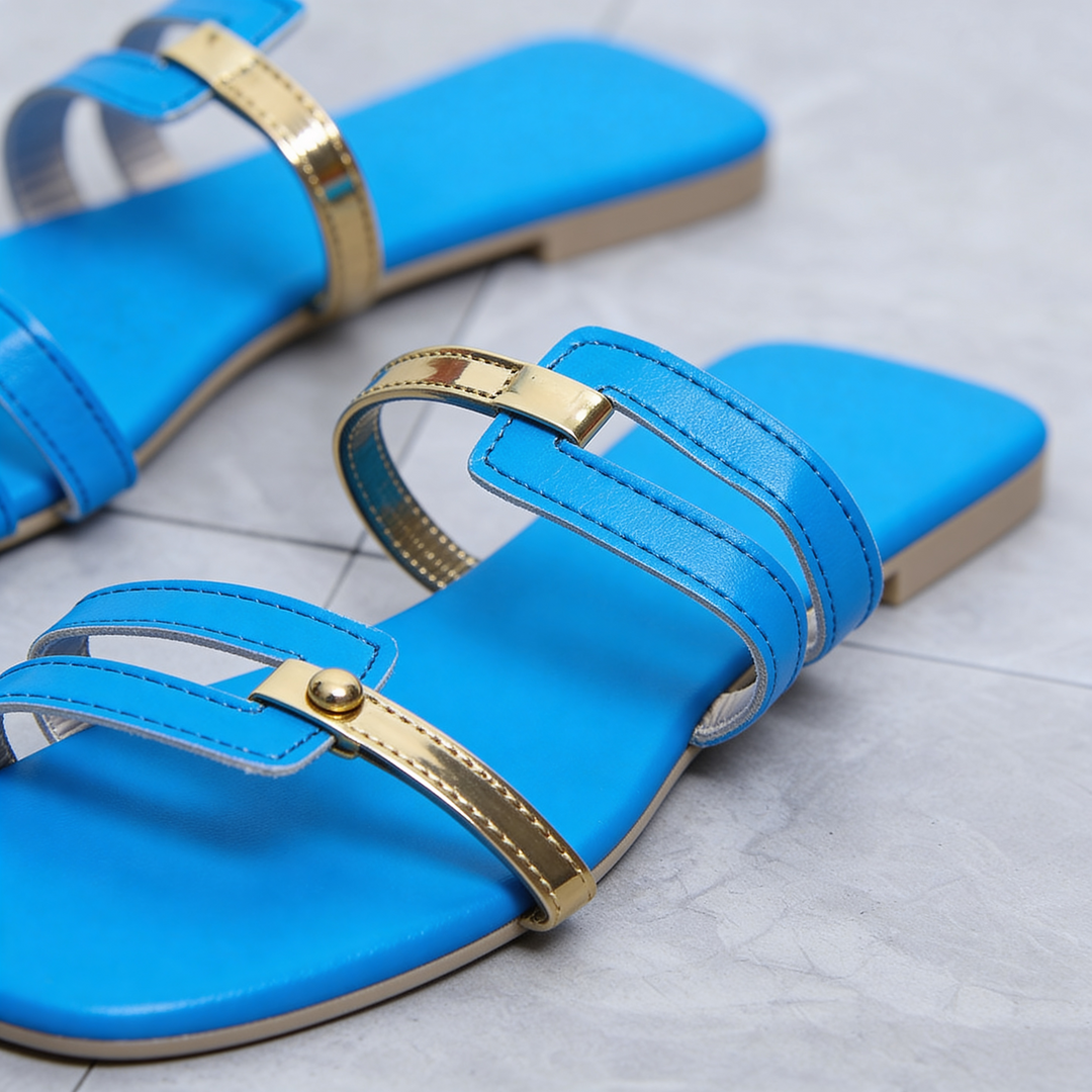 Women's Orthopedic Slide Sandals – Cushioned Leather Straps
