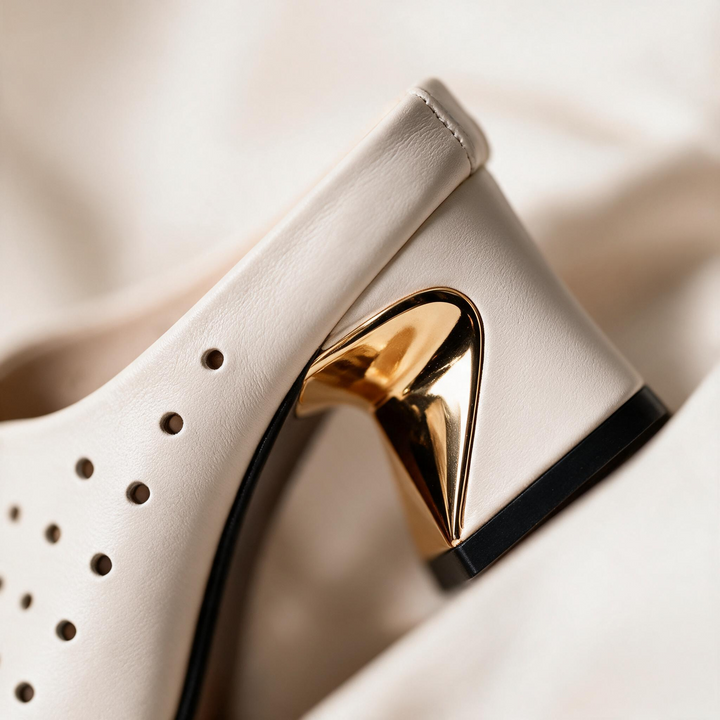 Women's Adele Gilded Mules – Perforated Cushioned Heels