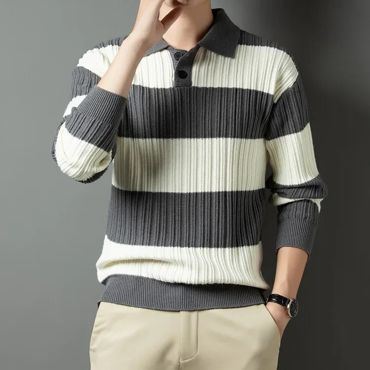 Men's Wool Sweater – Soft Warm Ribbed Knit