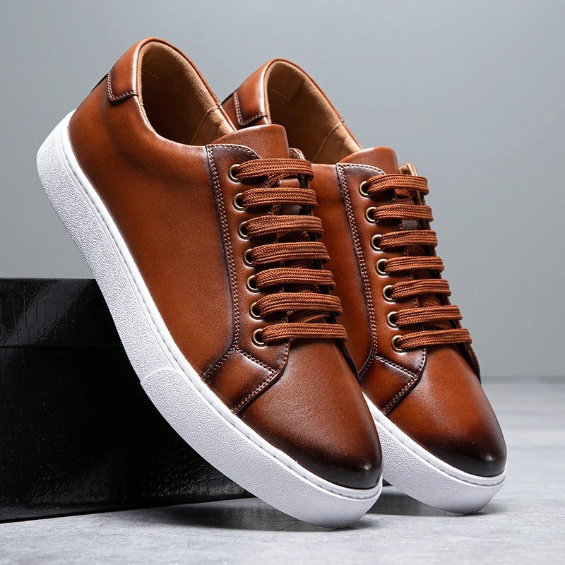 Men’s Leather Low-Top Sneakers – Smart Casual Style