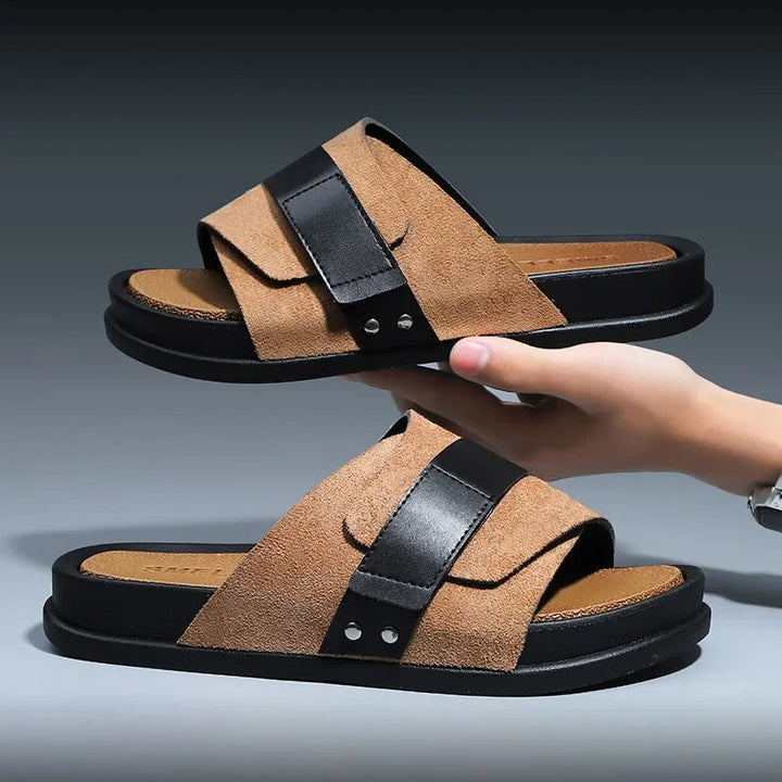 Men’s Leather Slide Sandals