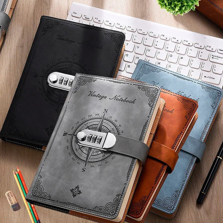 Vintage Password Lock Notebook Journal