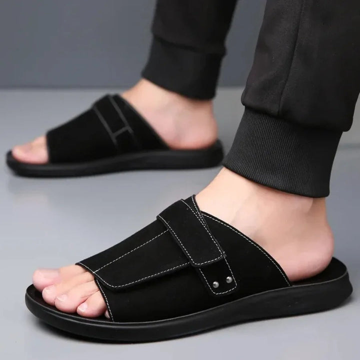 Axis Suede Slides | Men's Adjustable Slip-On Comfort Sandals