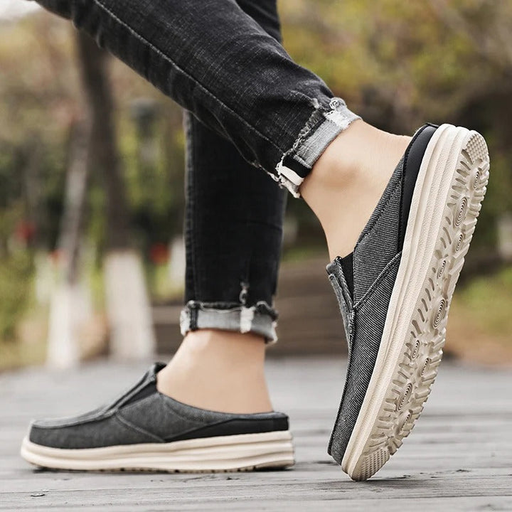 Denim Mule Slip-Ons | Casual Backless Loafers Slides Shoes