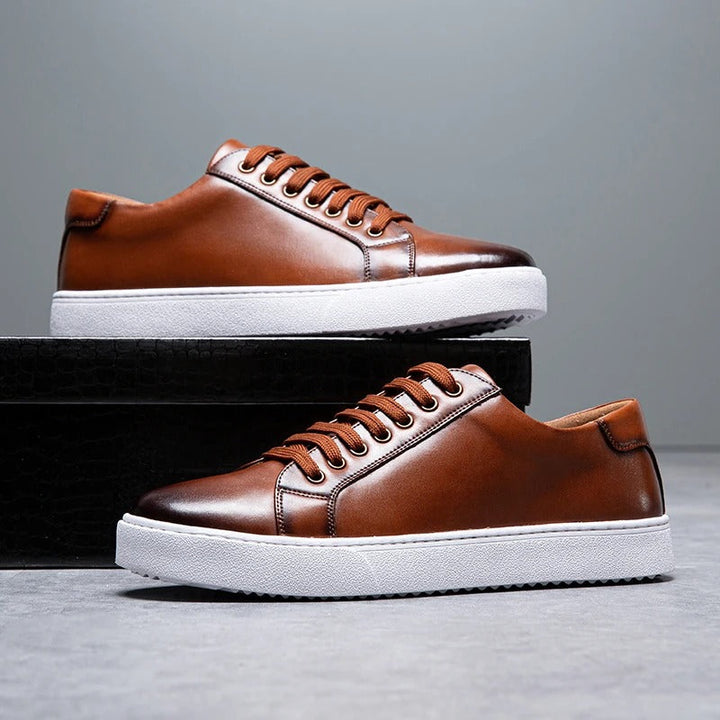 Men’s Leather Low-Top Sneakers – Smart Casual Style