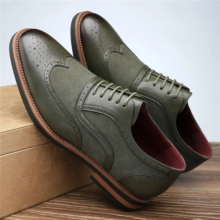 Men's Two-Tone Brogue Oxford Shoes | Classic Leather Spectator Shoes