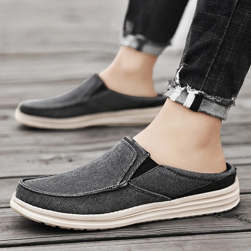 Denim Mule Slip-Ons | Casual Backless Loafers Slides Shoes