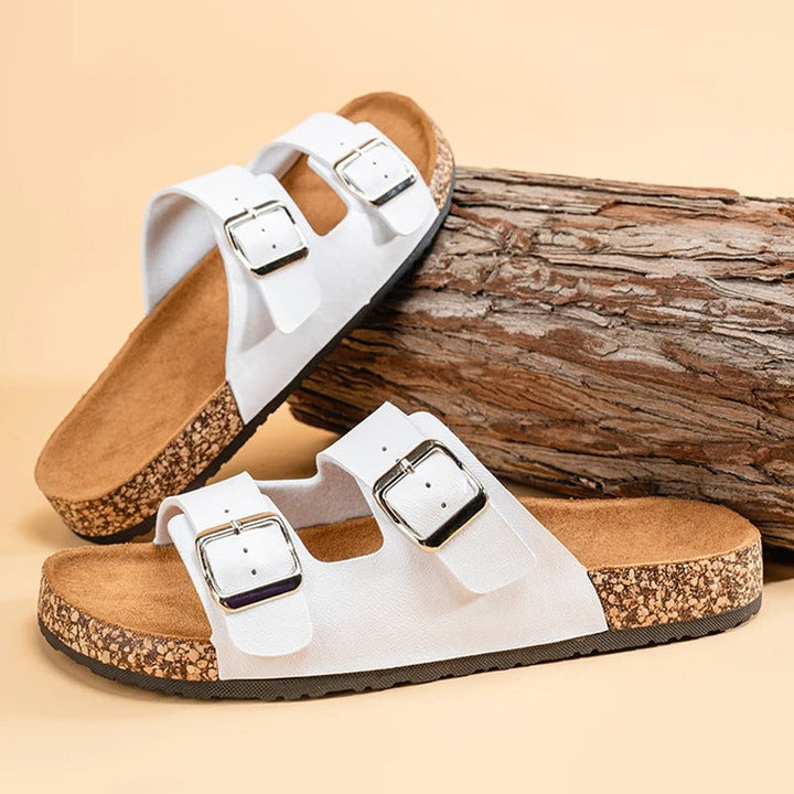 Men's Comfort Leather Slide Sandals | Non-Slip Open Toe Summer Shoes