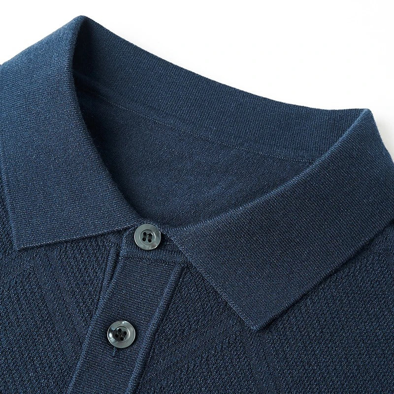 Men's Diamond Knit Polo Shirt – Lightweight & Wrinkle Resistant