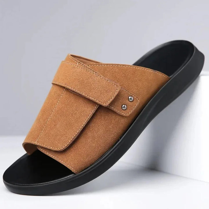 Axis Suede Slides | Men's Adjustable Slip-On Comfort Sandals