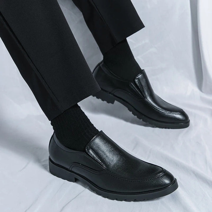 Men's Leather Slip-On Loafers | Classic Business Casual Dress Shoes