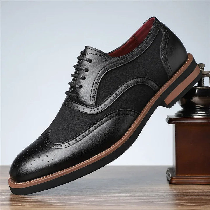Men's Two-Tone Brogue Oxford Shoes | Classic Leather Spectator Shoes