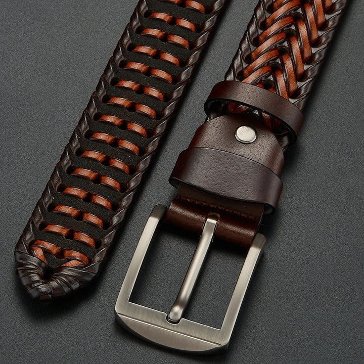 Men's Braided Cowhide Leather Belt