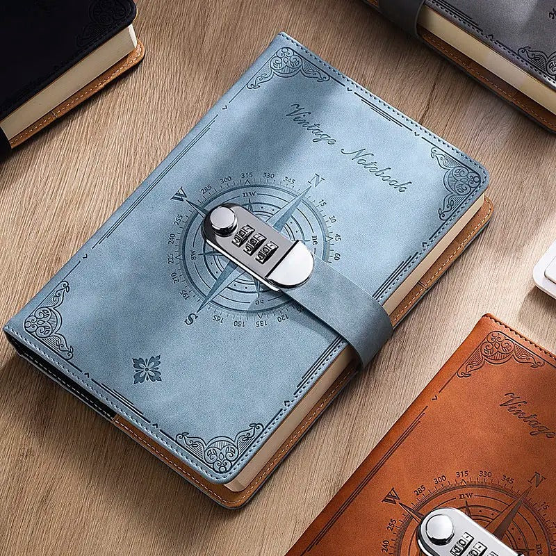 Vintage Password Lock Notebook Journal