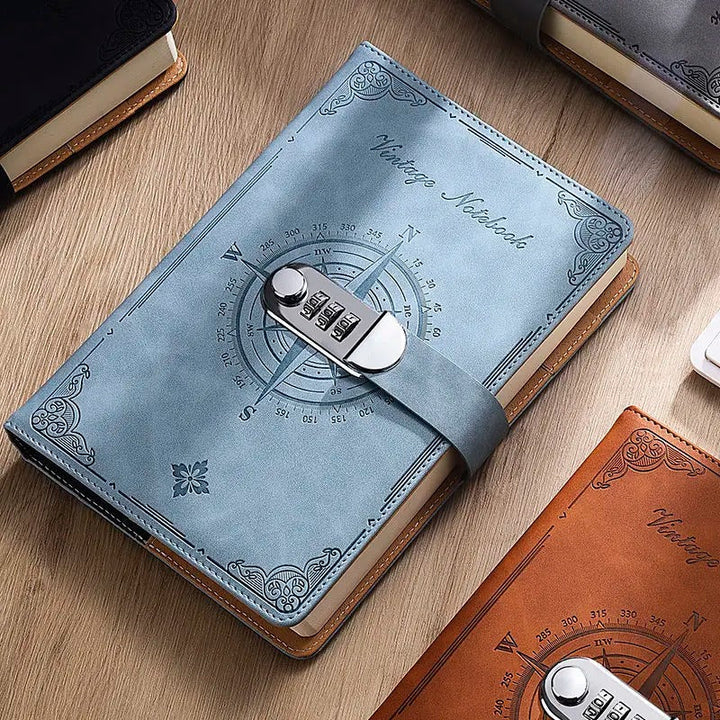 Vintage Password Lock Notebook Journal
