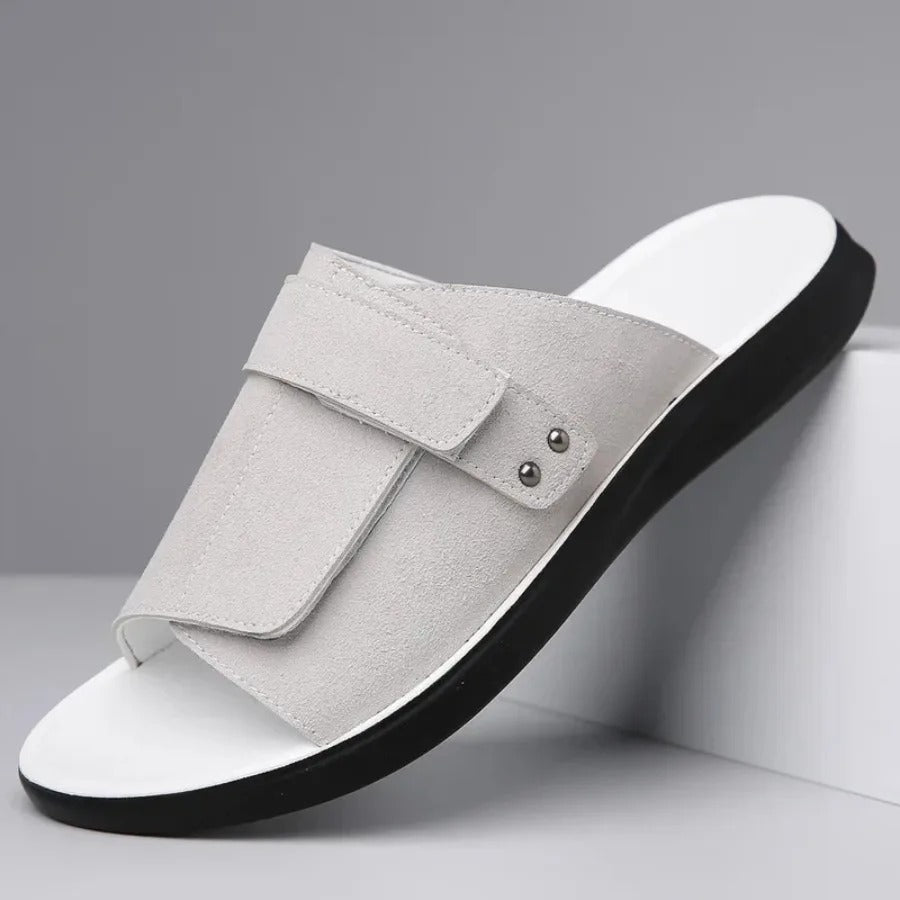 Axis Suede Slides | Men's Adjustable Slip-On Comfort Sandals