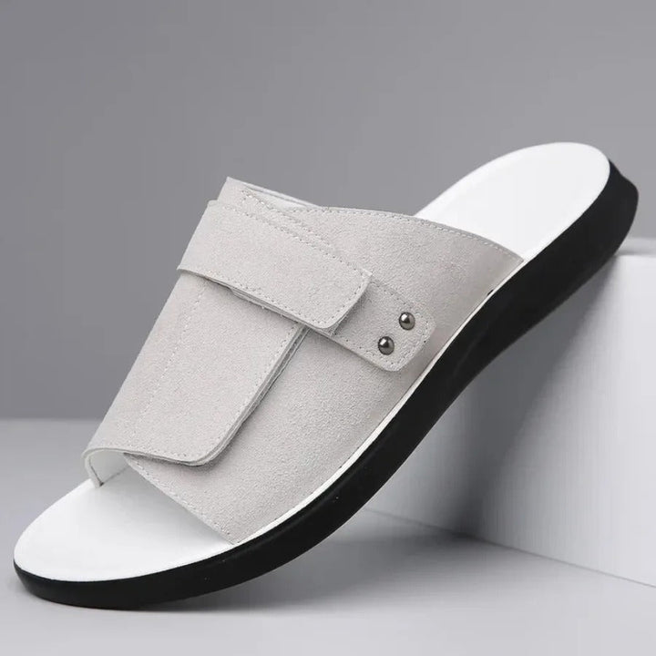 Axis Suede Slides | Men's Adjustable Slip-On Comfort Sandals