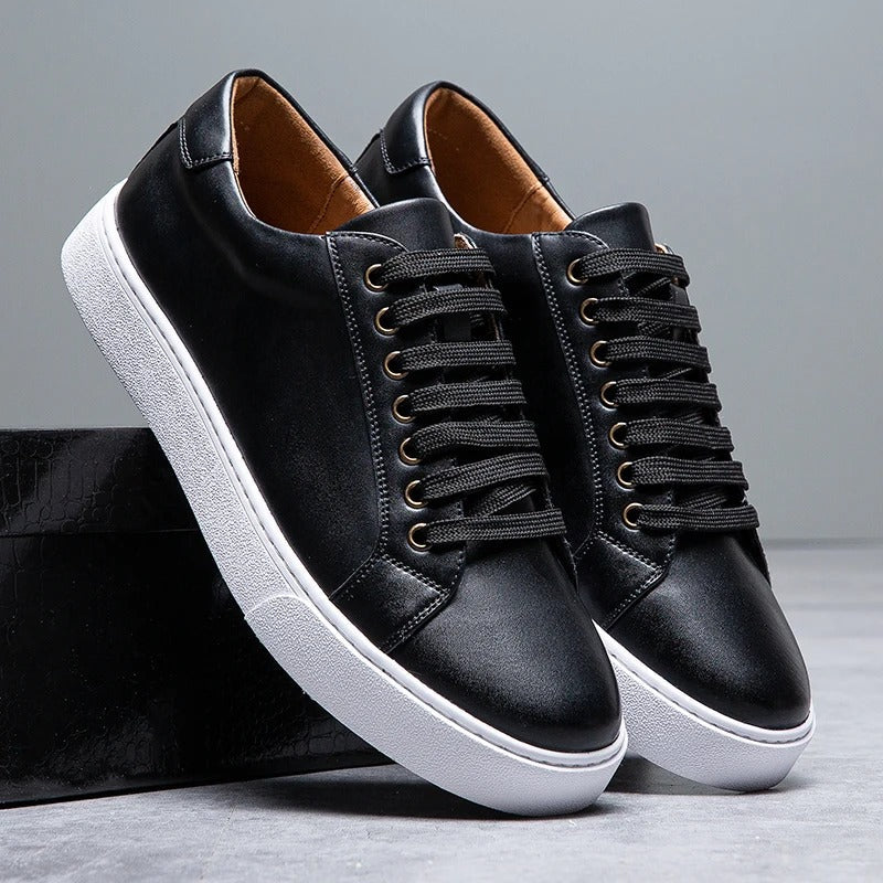 Men’s Leather Low-Top Sneakers – Smart Casual Style