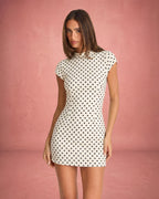 Women's Polka Dot Dress Short Sleeve A-Line Casual