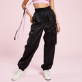 Women’s High-Waist Street Cargo Pants – Loose Wide-Leg Trousers with Pockets-HighTouch