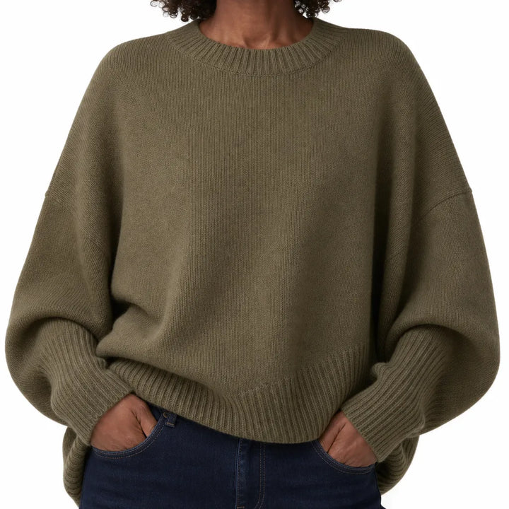 Women’s Oversized Crew Neck Sweater for Everyday Wear