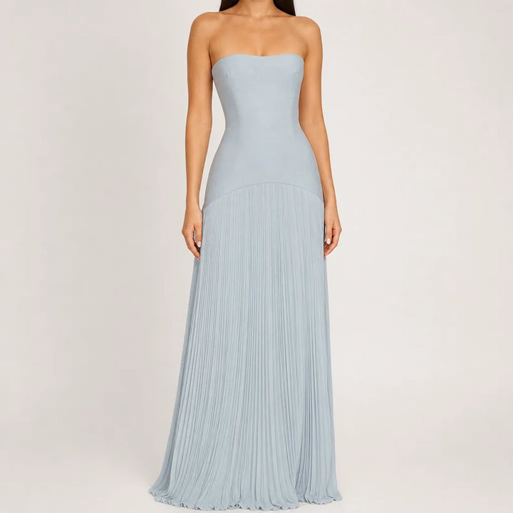 Women's Pleated Wedding Guest Maxi Dress