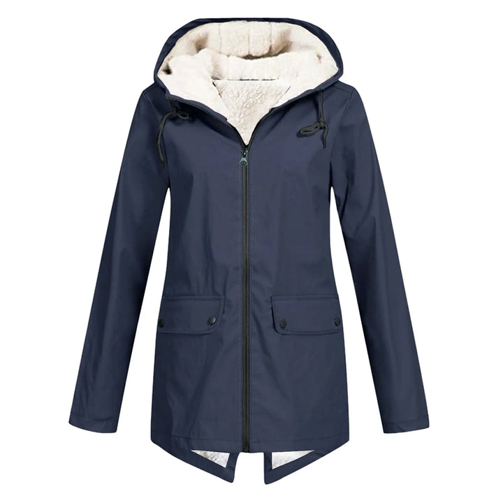 Winter Longline Hooded Jacket Women Sherpa Lined Parka Coat