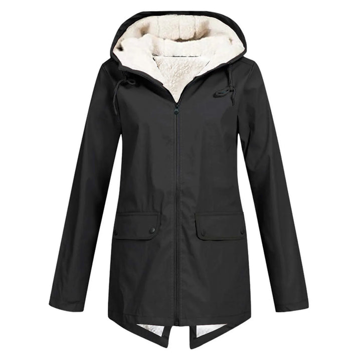 Winter Longline Hooded Jacket Women Sherpa Lined Parka Coat