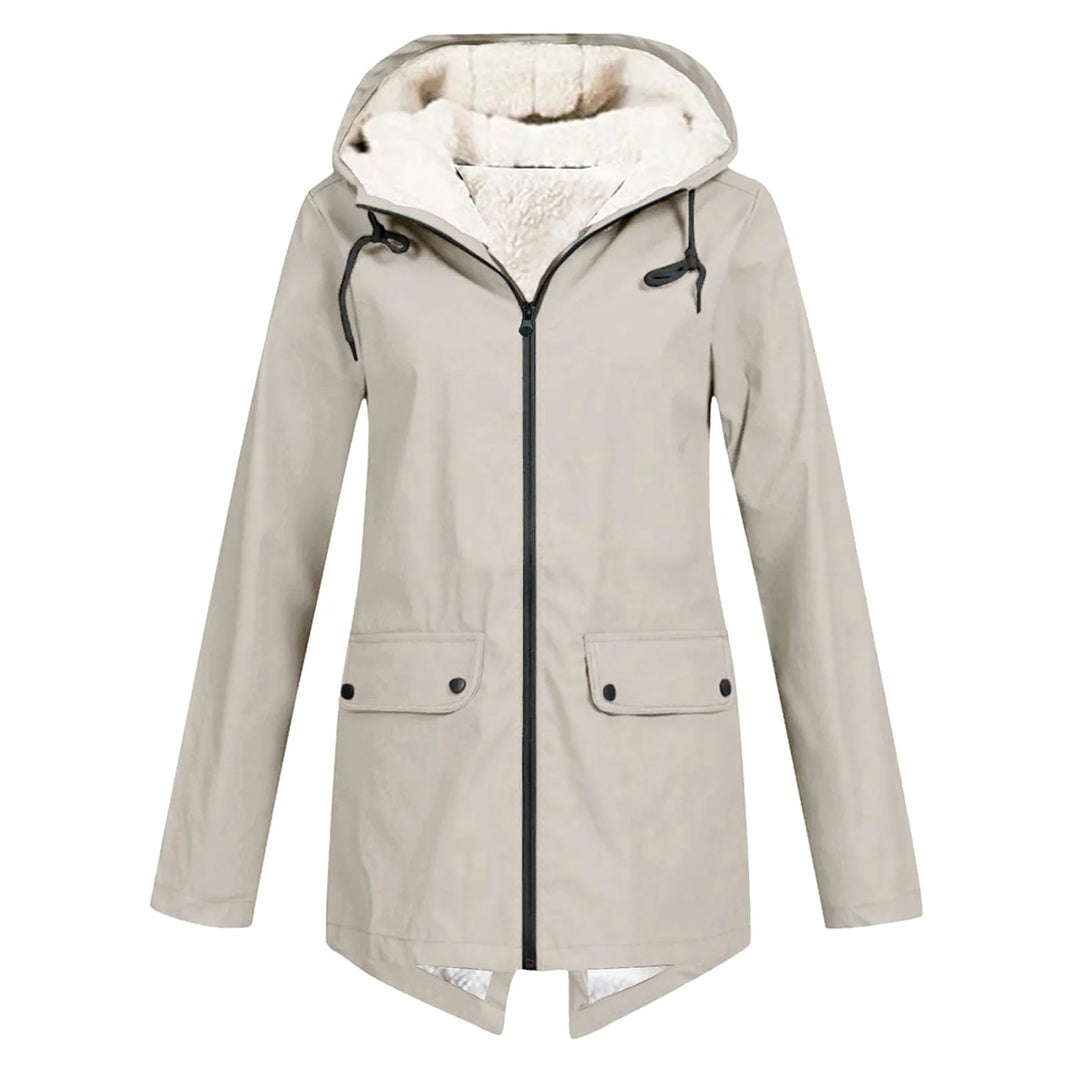 Winter Longline Hooded Jacket Women Sherpa Lined Parka Coat