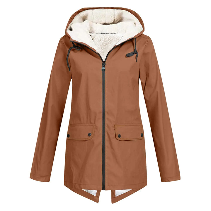 Winter Longline Hooded Jacket Women Sherpa Lined Parka Coat