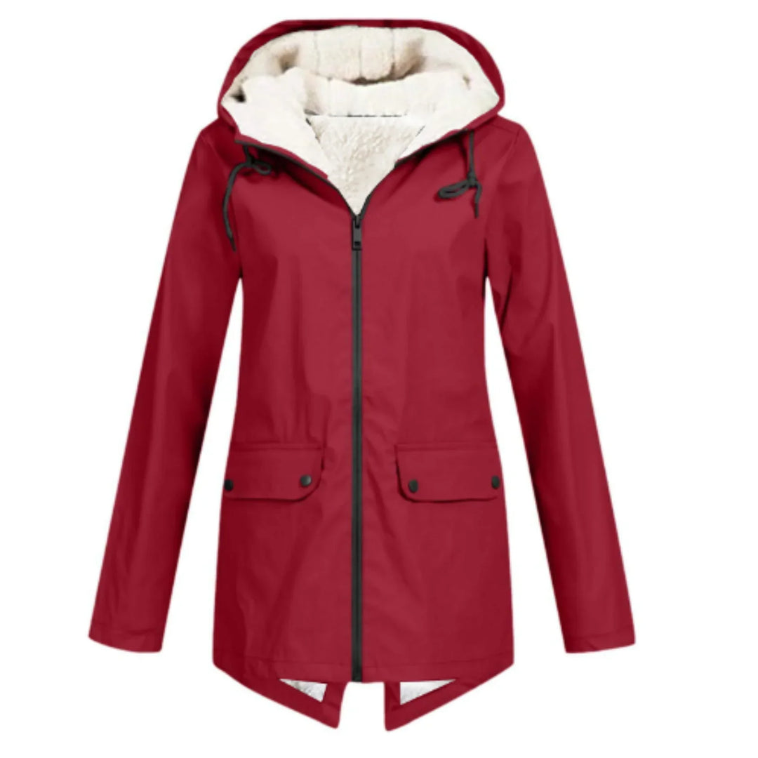 Winter Longline Hooded Jacket Women Sherpa Lined Parka Coat
