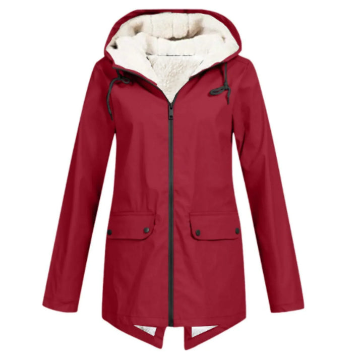Winter Longline Hooded Jacket Women Sherpa Lined Parka Coat
