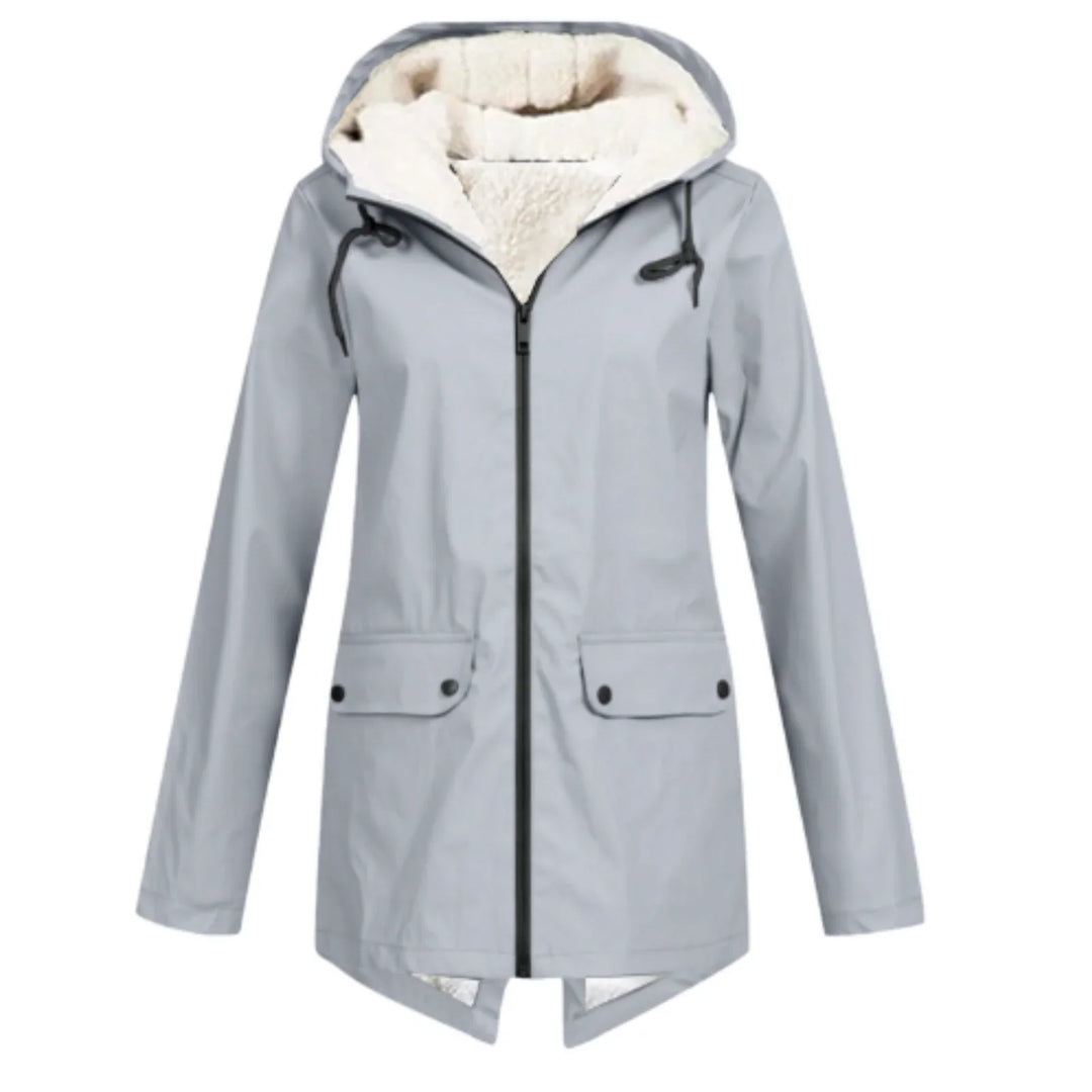 Winter Longline Hooded Jacket Women Sherpa Lined Parka Coat
