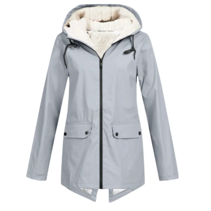 Winter Longline Hooded Jacket Women Sherpa Lined Parka Coat