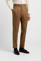 James | Men's High-Waisted Pleated Drawstring Straight-Leg Pants