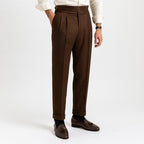 James | Men's High-Waisted Pleated Drawstring Straight-Leg Pants