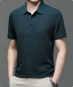 Benjamin | Men's Textured Short Sleeve Button Polo Shirt