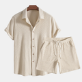 Leo | Men's Two Piece Casual Shirt Shorts Set