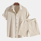 Leo | Men's Two Piece Casual Shirt Shorts Set