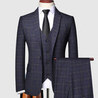 Lucas | Men's Tailored Three-Piece Windowpane Check Suit