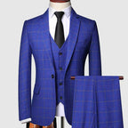 Lucas | Men's Tailored Three-Piece Windowpane Check Suit