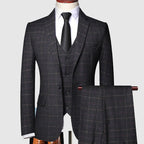 Lucas | Men's Tailored Three-Piece Windowpane Check Suit