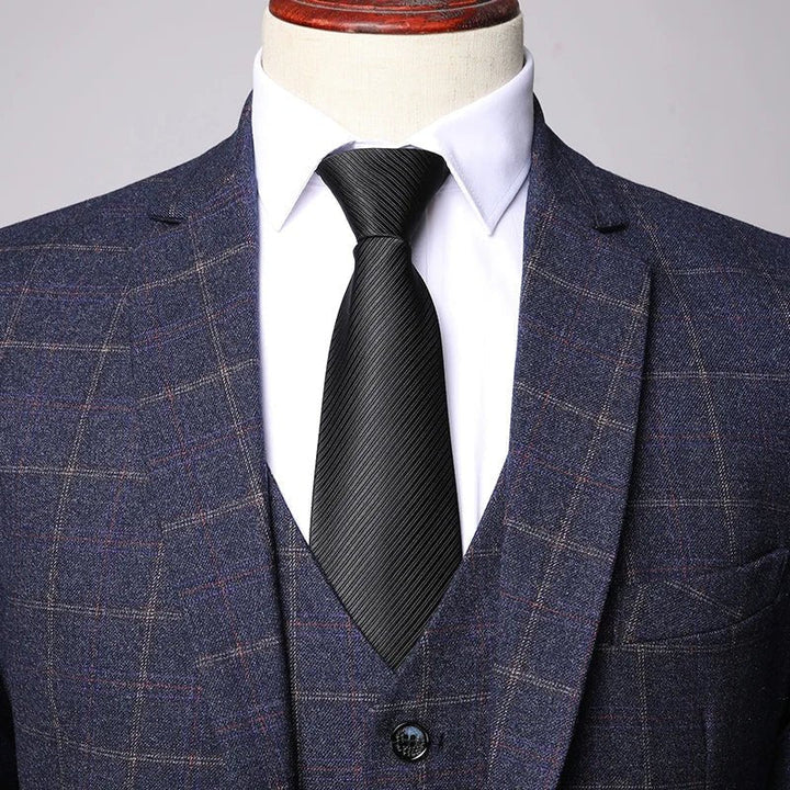 Lucas | Men's Tailored Three-Piece Windowpane Check Suit